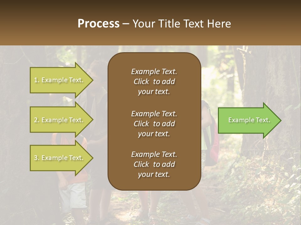A Group Of Children Standing In The Woods PowerPoint Template