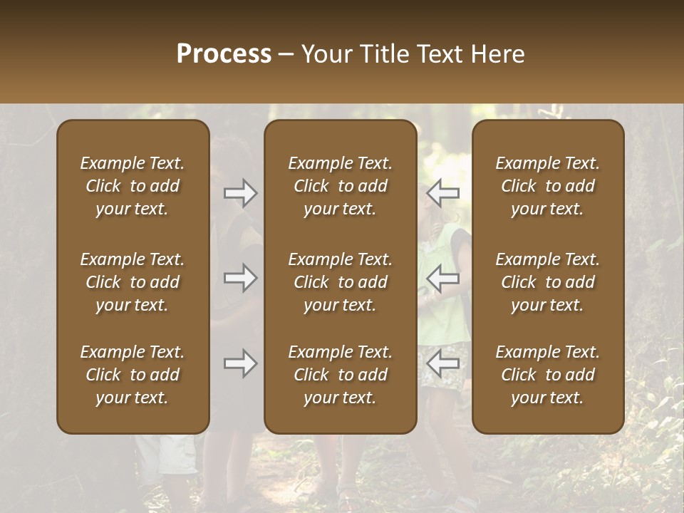 A Group Of Children Standing In The Woods PowerPoint Template