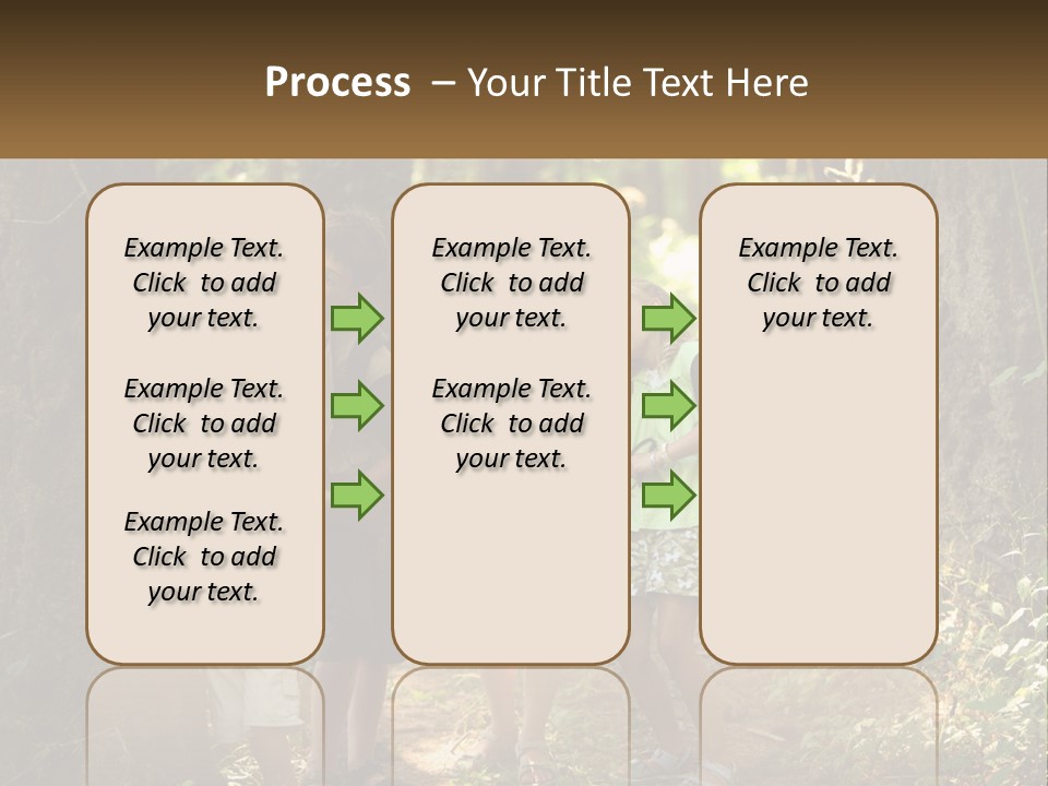 A Group Of Children Standing In The Woods PowerPoint Template