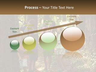 A Group Of Children Standing In The Woods PowerPoint Template