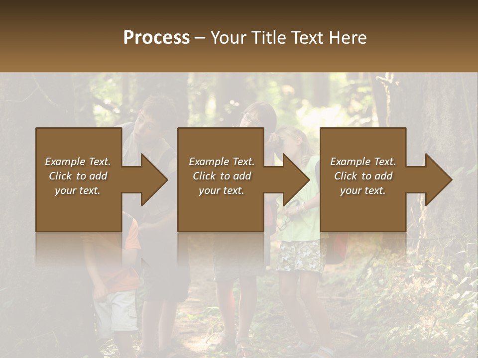 A Group Of Children Standing In The Woods PowerPoint Template