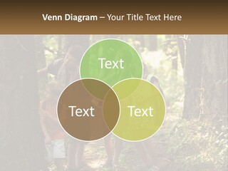 A Group Of Children Standing In The Woods PowerPoint Template