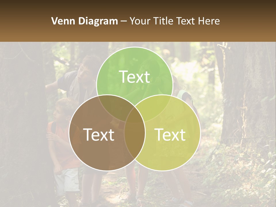 A Group Of Children Standing In The Woods PowerPoint Template