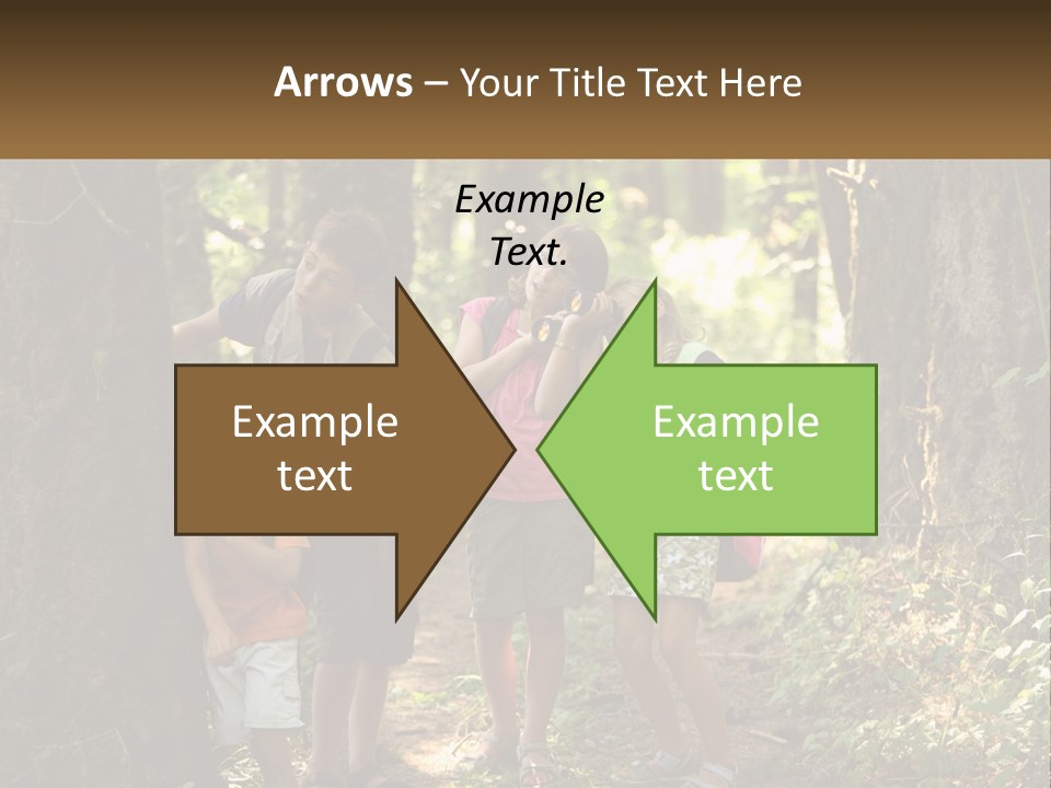 A Group Of Children Standing In The Woods PowerPoint Template