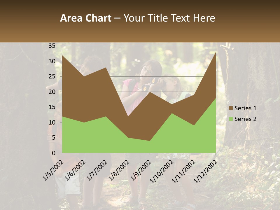 A Group Of Children Standing In The Woods PowerPoint Template