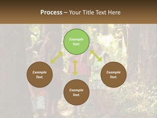 A Group Of Children Standing In The Woods PowerPoint Template