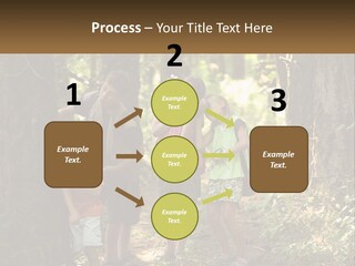 A Group Of Children Standing In The Woods PowerPoint Template