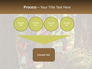 A Group Of Children Standing In The Woods PowerPoint Template