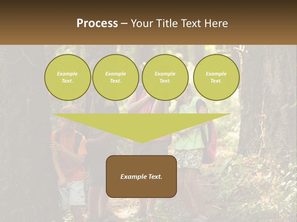 A Group Of Children Standing In The Woods PowerPoint Template