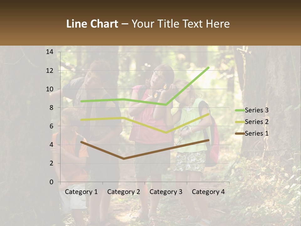 A Group Of Children Standing In The Woods PowerPoint Template