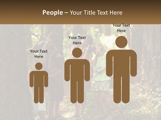 A Group Of Children Standing In The Woods PowerPoint Template