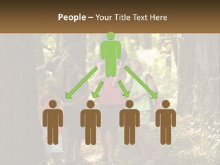 A Group Of Children Standing In The Woods PowerPoint Template