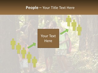 A Group Of Children Standing In The Woods PowerPoint Template