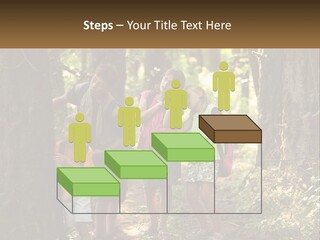 A Group Of Children Standing In The Woods PowerPoint Template