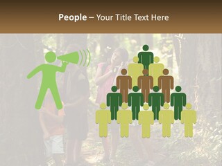 A Group Of Children Standing In The Woods PowerPoint Template