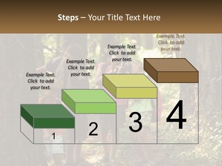 A Group Of Children Standing In The Woods PowerPoint Template