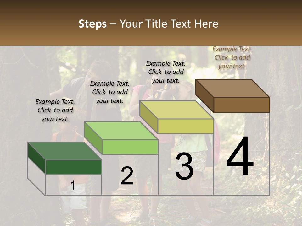 A Group Of Children Standing In The Woods PowerPoint Template