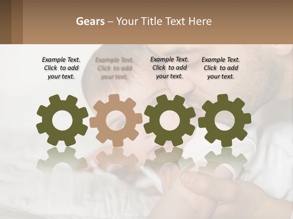 A Man Holding A Baby In His Arms PowerPoint Template