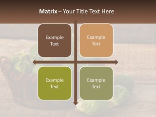 A Basket Of Brussel Sprouts On A Wooden Table PowerPoint Template