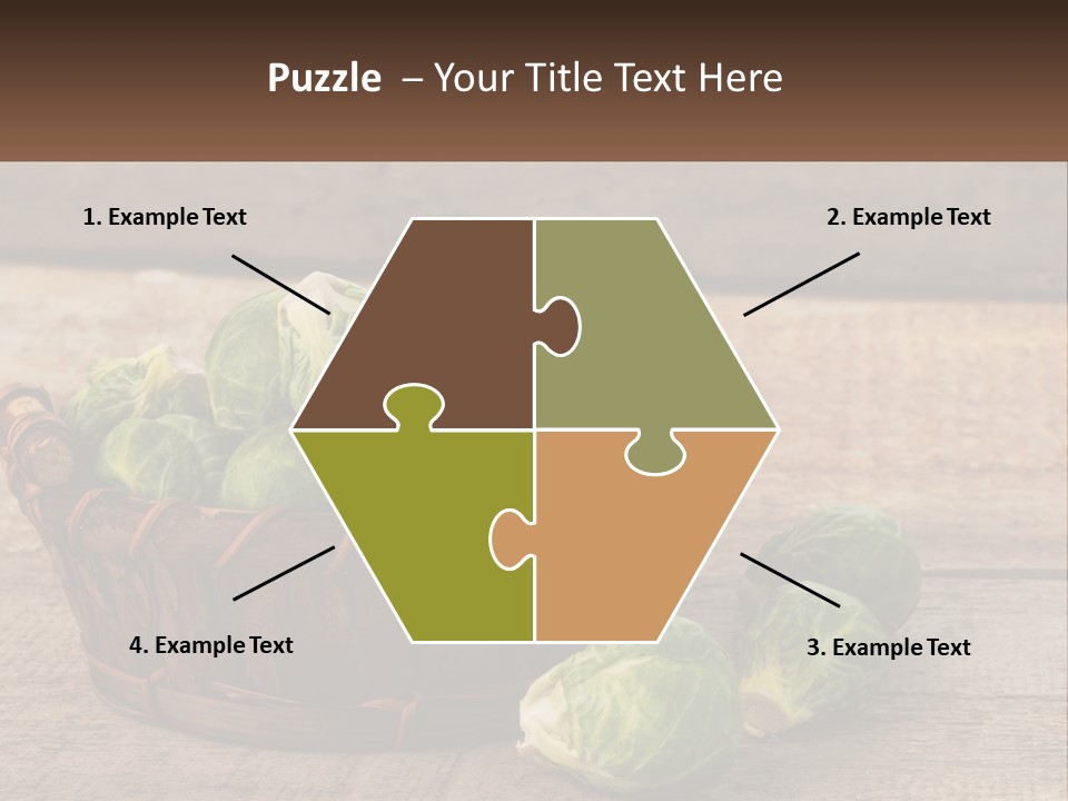 A Basket Of Brussel Sprouts On A Wooden Table PowerPoint Template