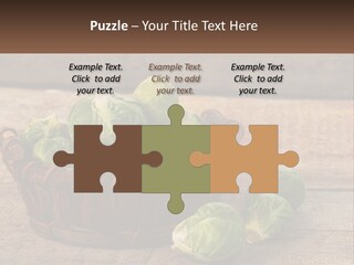 A Basket Of Brussel Sprouts On A Wooden Table PowerPoint Template