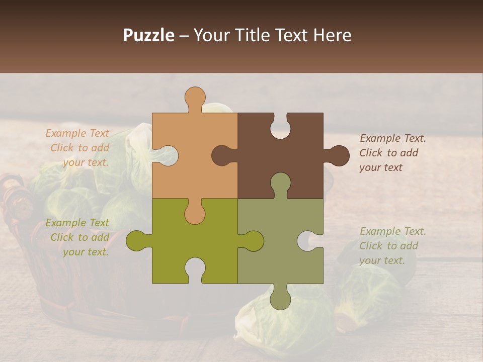 A Basket Of Brussel Sprouts On A Wooden Table PowerPoint Template