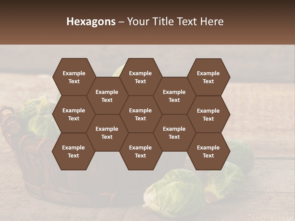 A Basket Of Brussel Sprouts On A Wooden Table PowerPoint Template