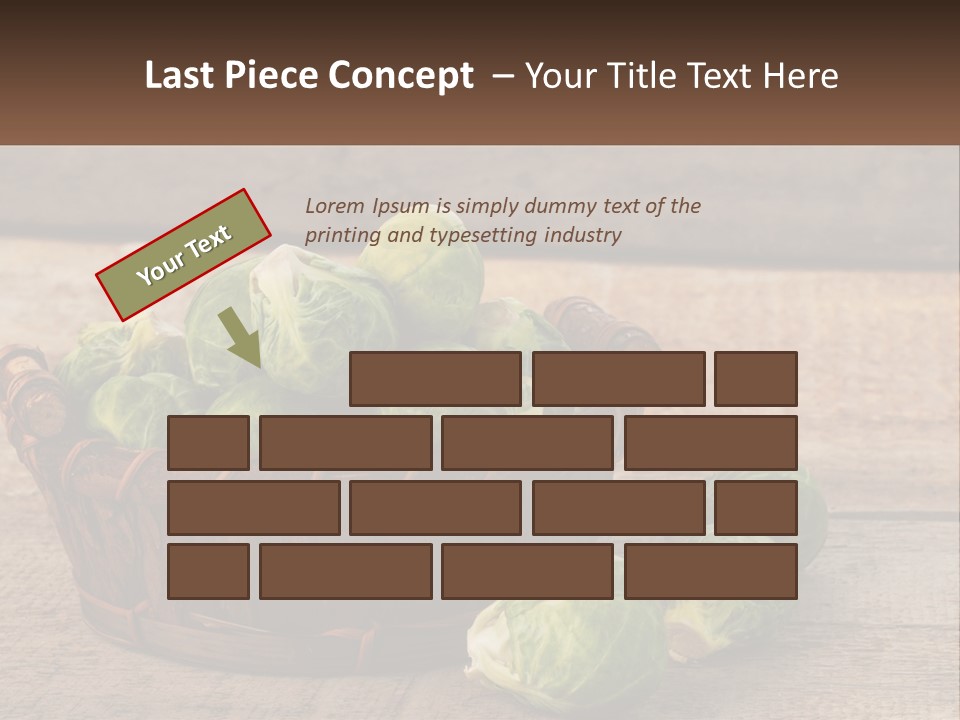 A Basket Of Brussel Sprouts On A Wooden Table PowerPoint Template