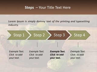 A Basket Of Brussel Sprouts On A Wooden Table PowerPoint Template
