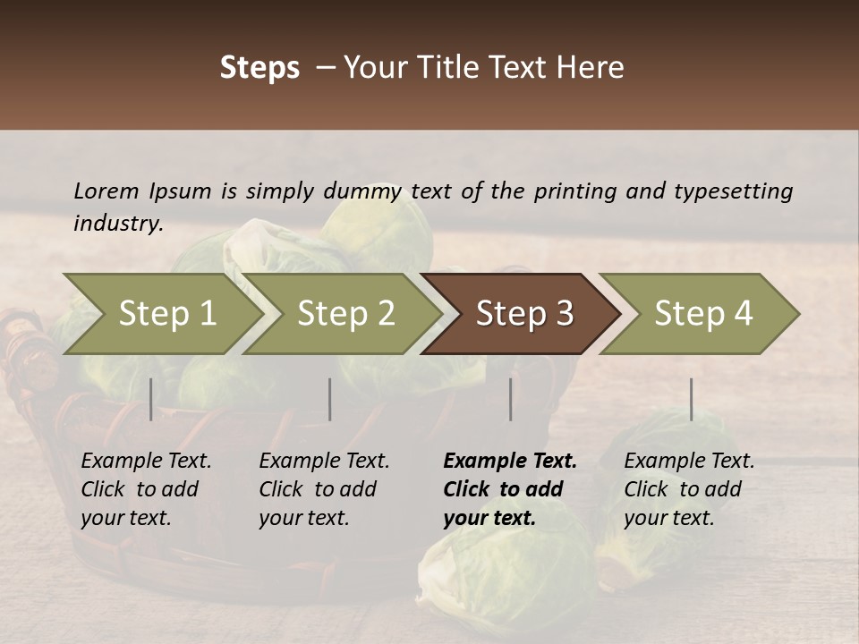 A Basket Of Brussel Sprouts On A Wooden Table PowerPoint Template