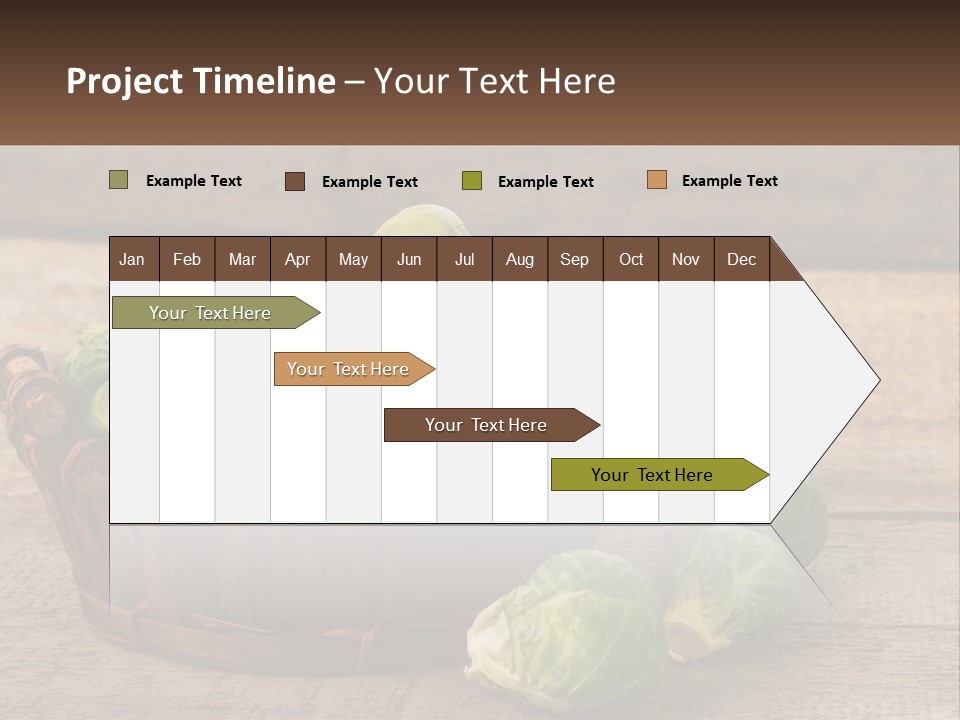 A Basket Of Brussel Sprouts On A Wooden Table PowerPoint Template
