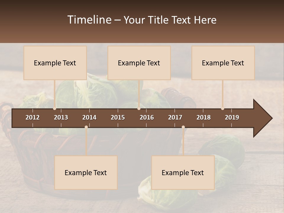 A Basket Of Brussel Sprouts On A Wooden Table PowerPoint Template