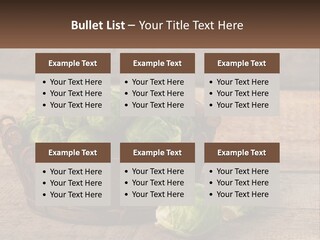 A Basket Of Brussel Sprouts On A Wooden Table PowerPoint Template