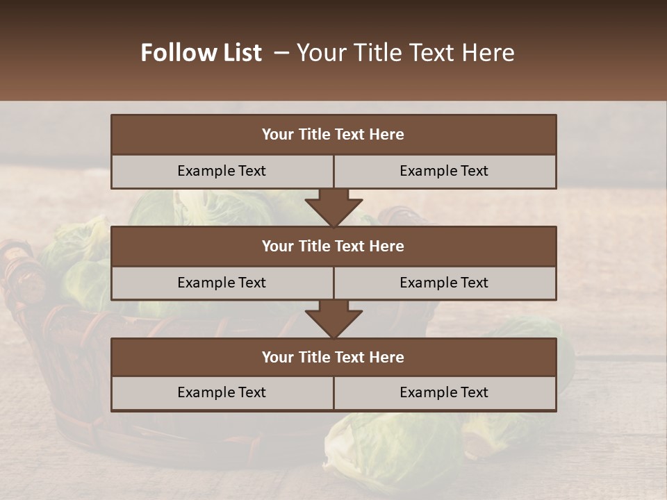 A Basket Of Brussel Sprouts On A Wooden Table PowerPoint Template