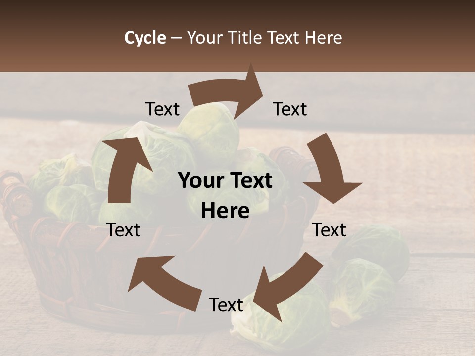 A Basket Of Brussel Sprouts On A Wooden Table PowerPoint Template
