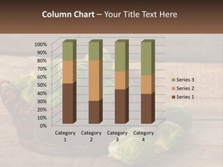 A Basket Of Brussel Sprouts On A Wooden Table PowerPoint Template