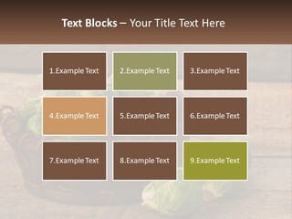 A Basket Of Brussel Sprouts On A Wooden Table PowerPoint Template