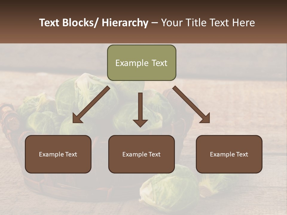 A Basket Of Brussel Sprouts On A Wooden Table PowerPoint Template