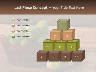 A Basket Of Brussel Sprouts On A Wooden Table PowerPoint Template