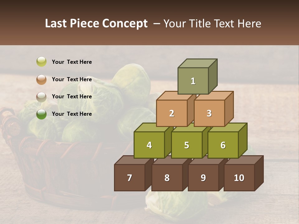A Basket Of Brussel Sprouts On A Wooden Table PowerPoint Template