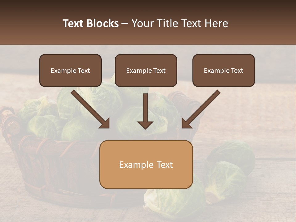 A Basket Of Brussel Sprouts On A Wooden Table PowerPoint Template