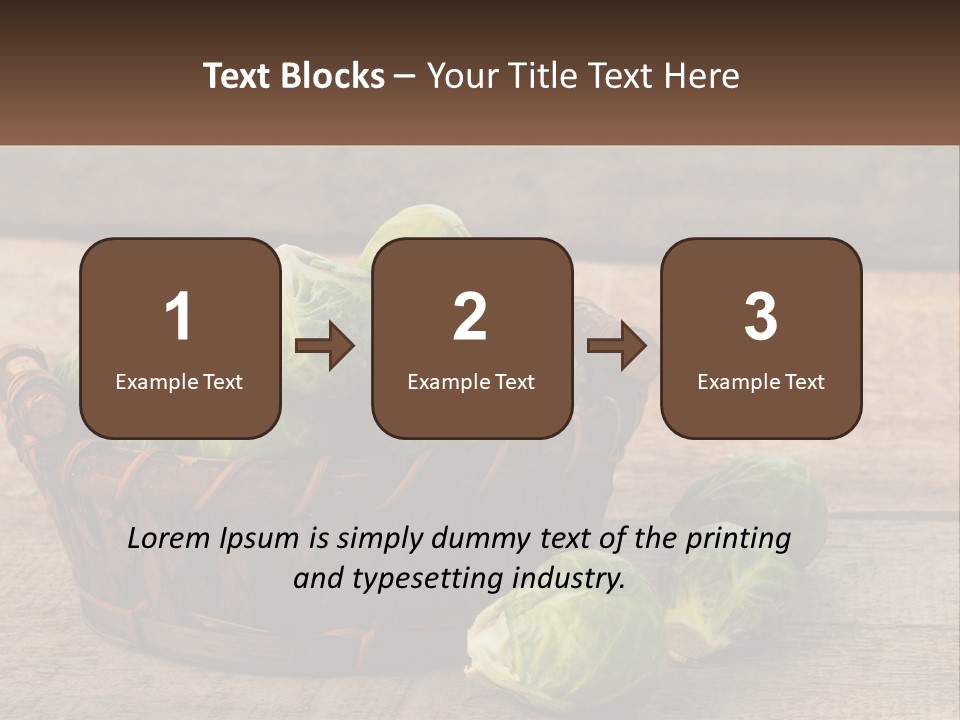 A Basket Of Brussel Sprouts On A Wooden Table PowerPoint Template