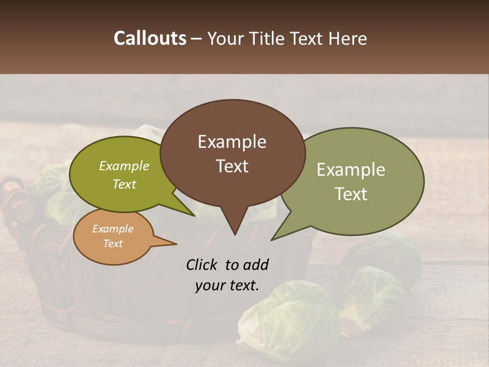 A Basket Of Brussel Sprouts On A Wooden Table PowerPoint Template