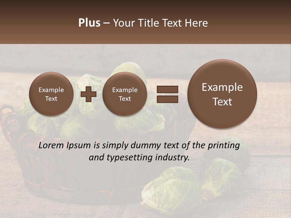 A Basket Of Brussel Sprouts On A Wooden Table PowerPoint Template