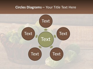 A Basket Of Brussel Sprouts On A Wooden Table PowerPoint Template