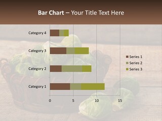 A Basket Of Brussel Sprouts On A Wooden Table PowerPoint Template