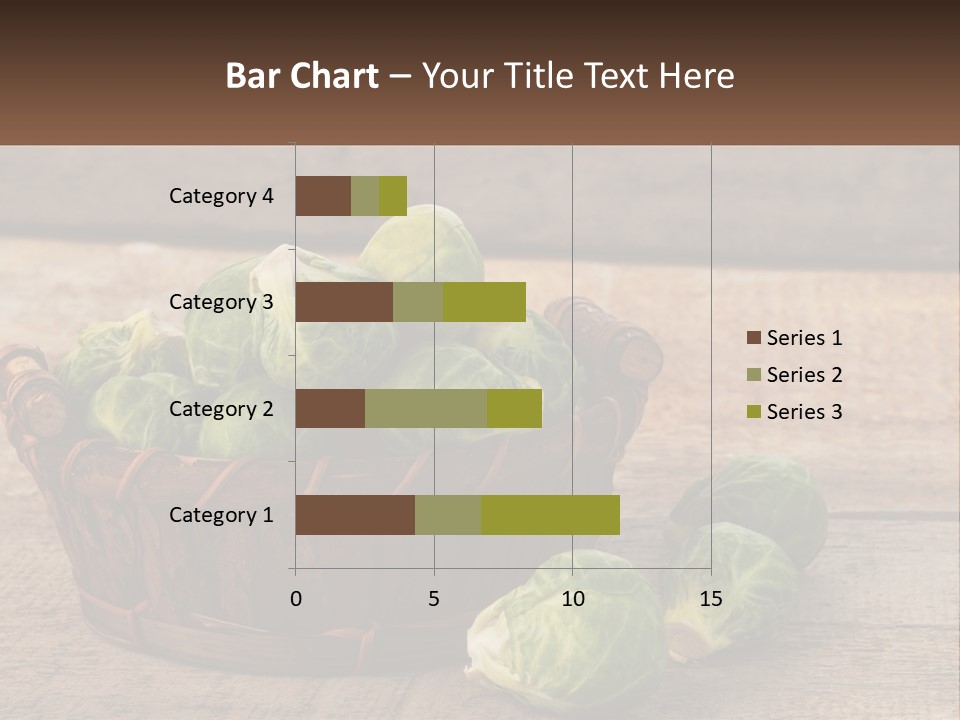 A Basket Of Brussel Sprouts On A Wooden Table PowerPoint Template