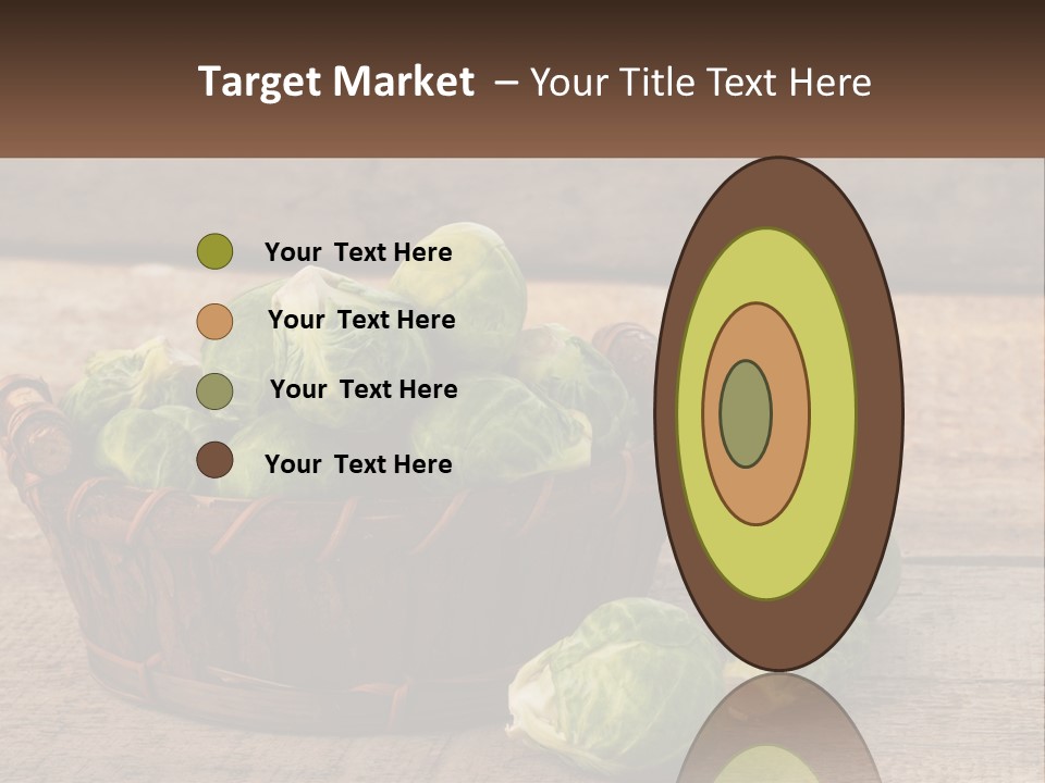 A Basket Of Brussel Sprouts On A Wooden Table PowerPoint Template