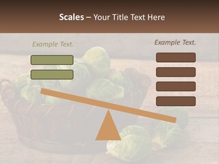 A Basket Of Brussel Sprouts On A Wooden Table PowerPoint Template