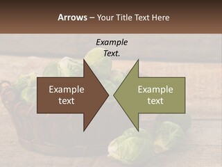 A Basket Of Brussel Sprouts On A Wooden Table PowerPoint Template